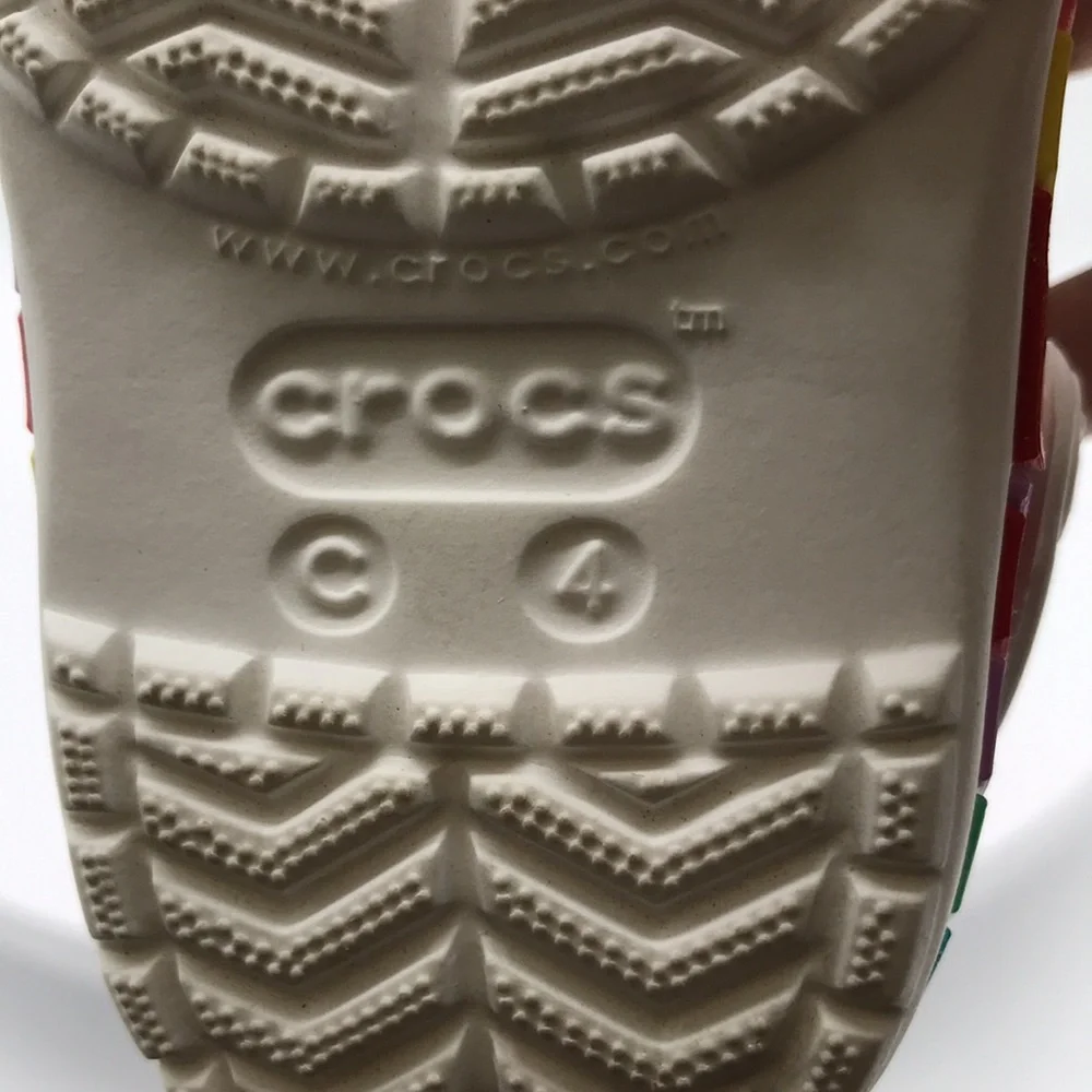 Crocs Kids Classic White Rainbow Clog size C 4 US